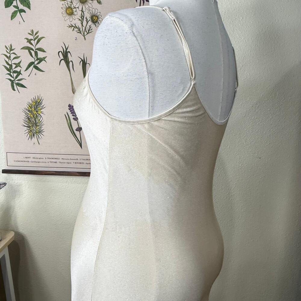 Vintage Sheer Nylon Full Slip Dress Sexy Romantic Coquette Ethereal Femme M L - Picture 9 of 9